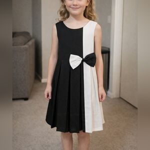 🌸 Sunny Fashion Girls Dress | Size 10 | Black & White Bow Party Dress